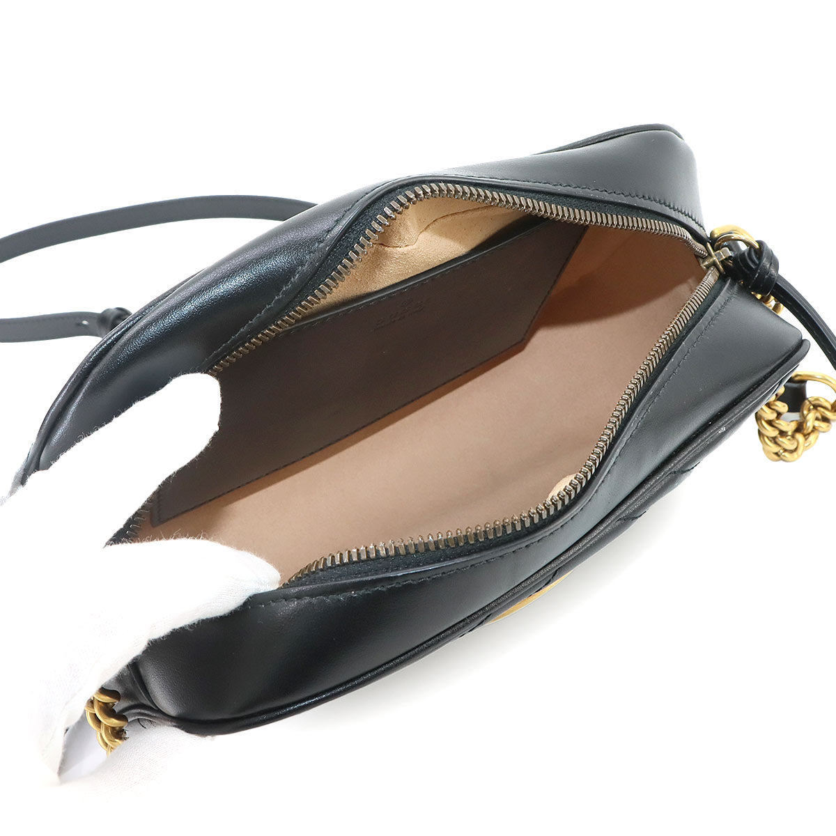 GG Marmont Chain Shoulder Bag Leather Black 447632 Purse