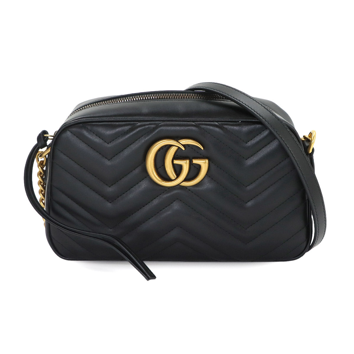 GG Marmont Chain Shoulder Bag Leather Black 447632 Purse