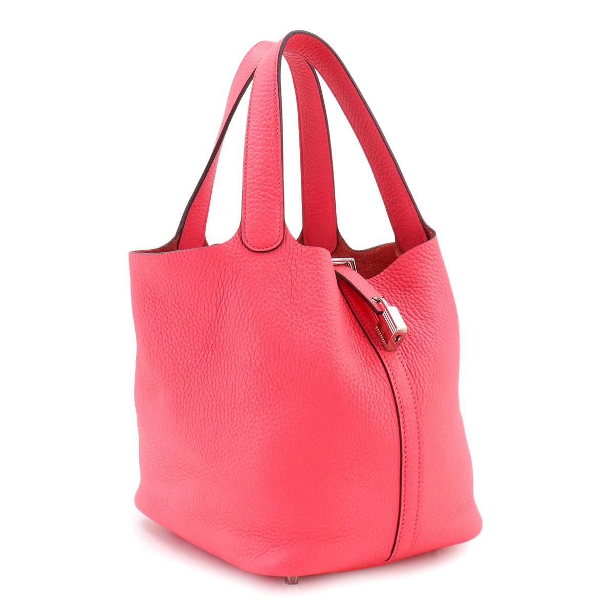 Picotin Lock MM Hand Bag Taurillon Clemence Rose azalee