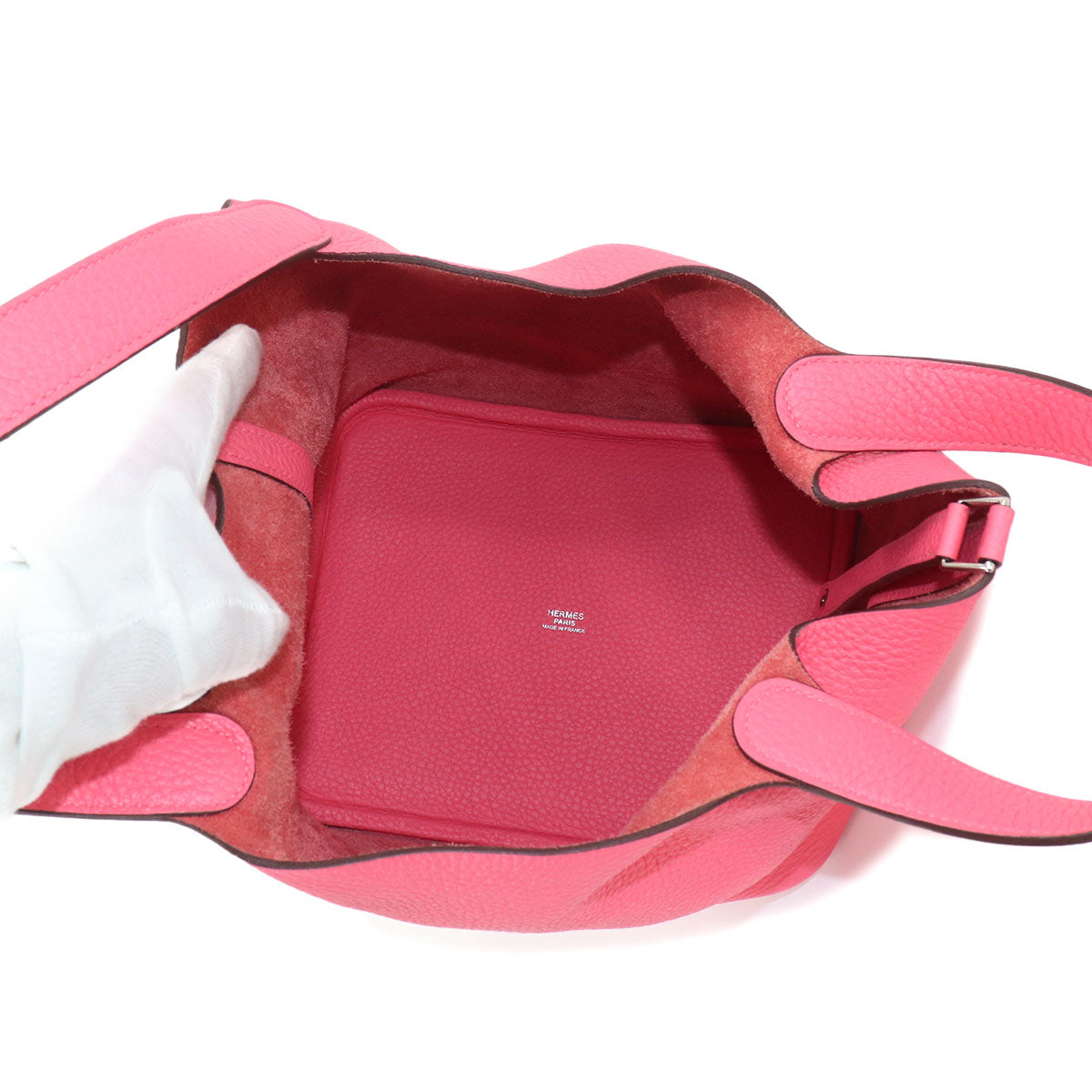 Picotin Lock MM Hand Bag Taurillon Clemence Rose azalee