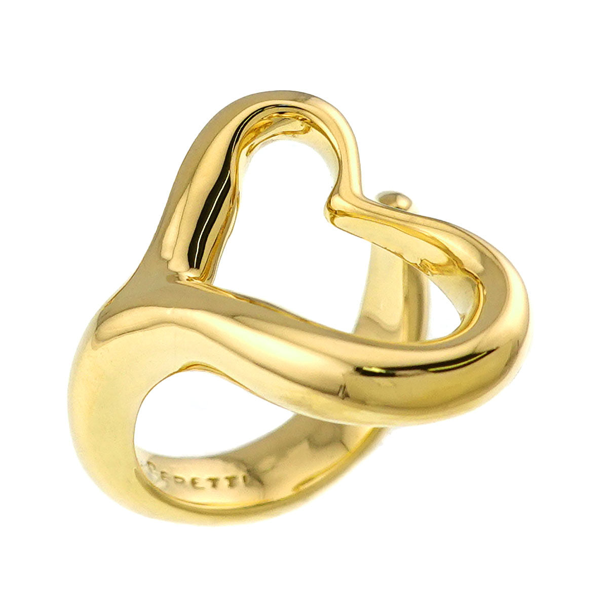 Open Heart Ring 18K YG 750 Size4-4.5(US)