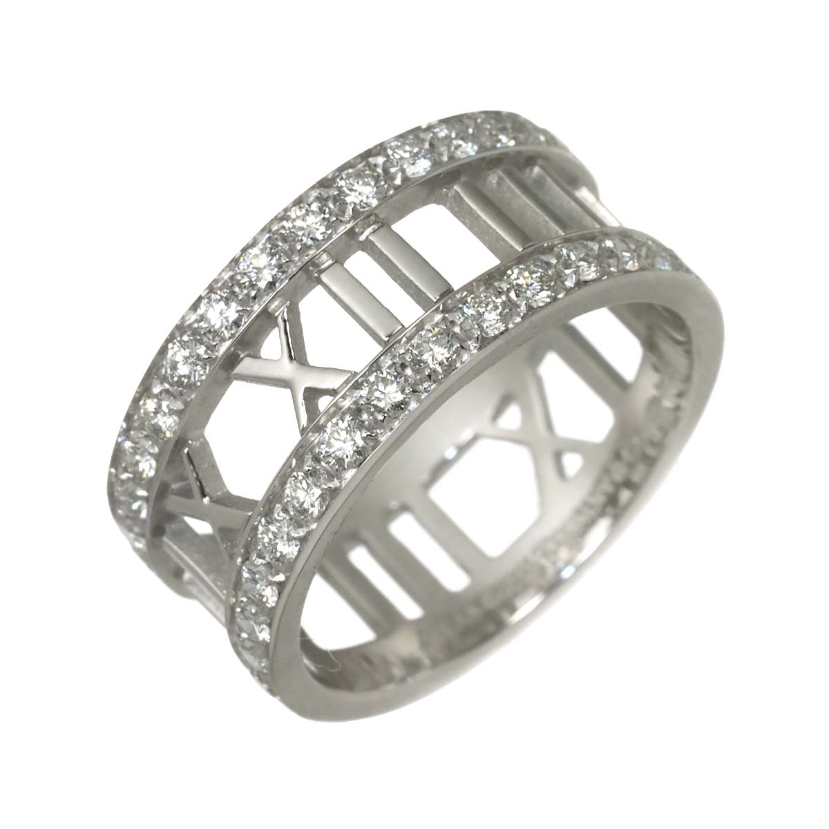 Atlas Open Diamond Ring 18K White Gold 750 size6-6.25(US)