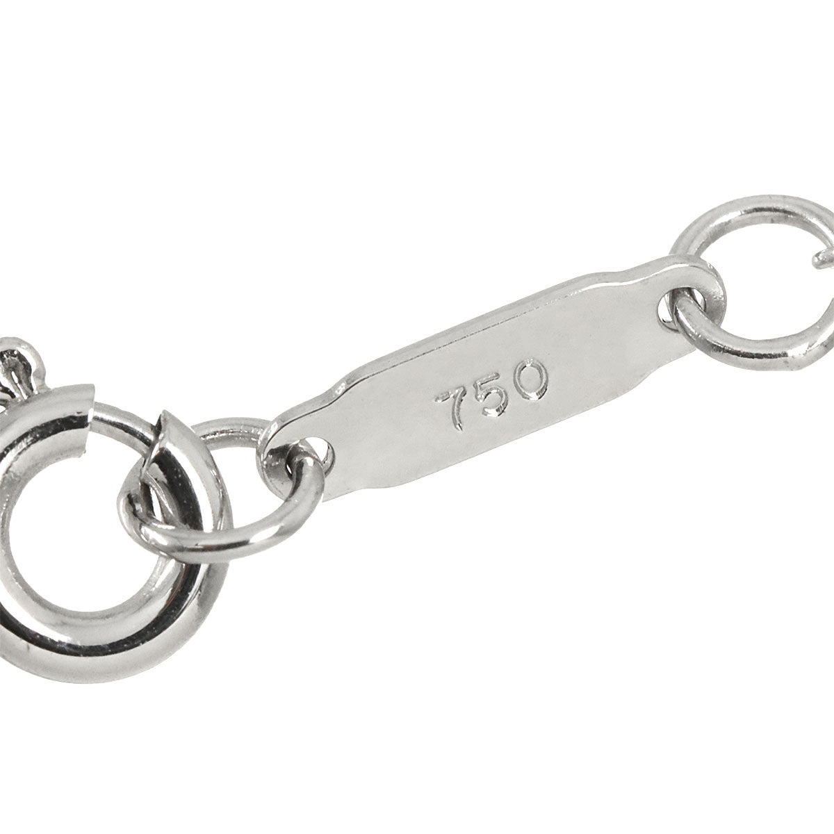 Heart Key Diamond Necklace 18K White Gold 750