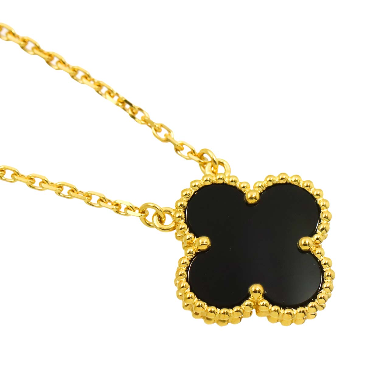 Vintage Alhambra Onyx Necklace 18K YG 750