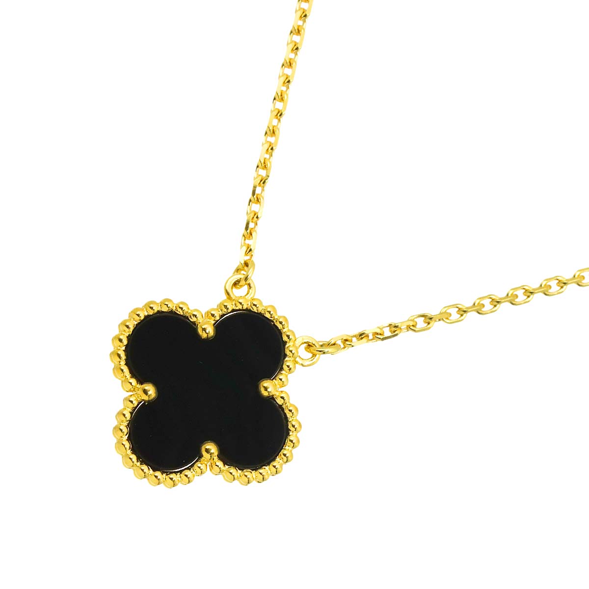 Vintage Alhambra Onyx Necklace 18K YG 750