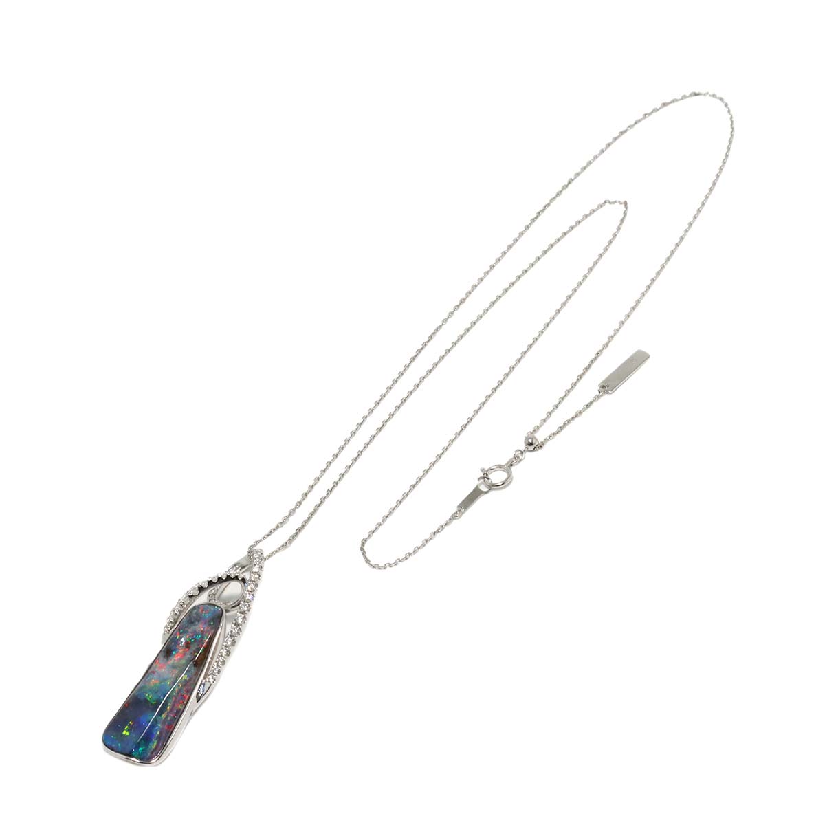 Opal Diamond 0.59ct Necklace 18K WG 750