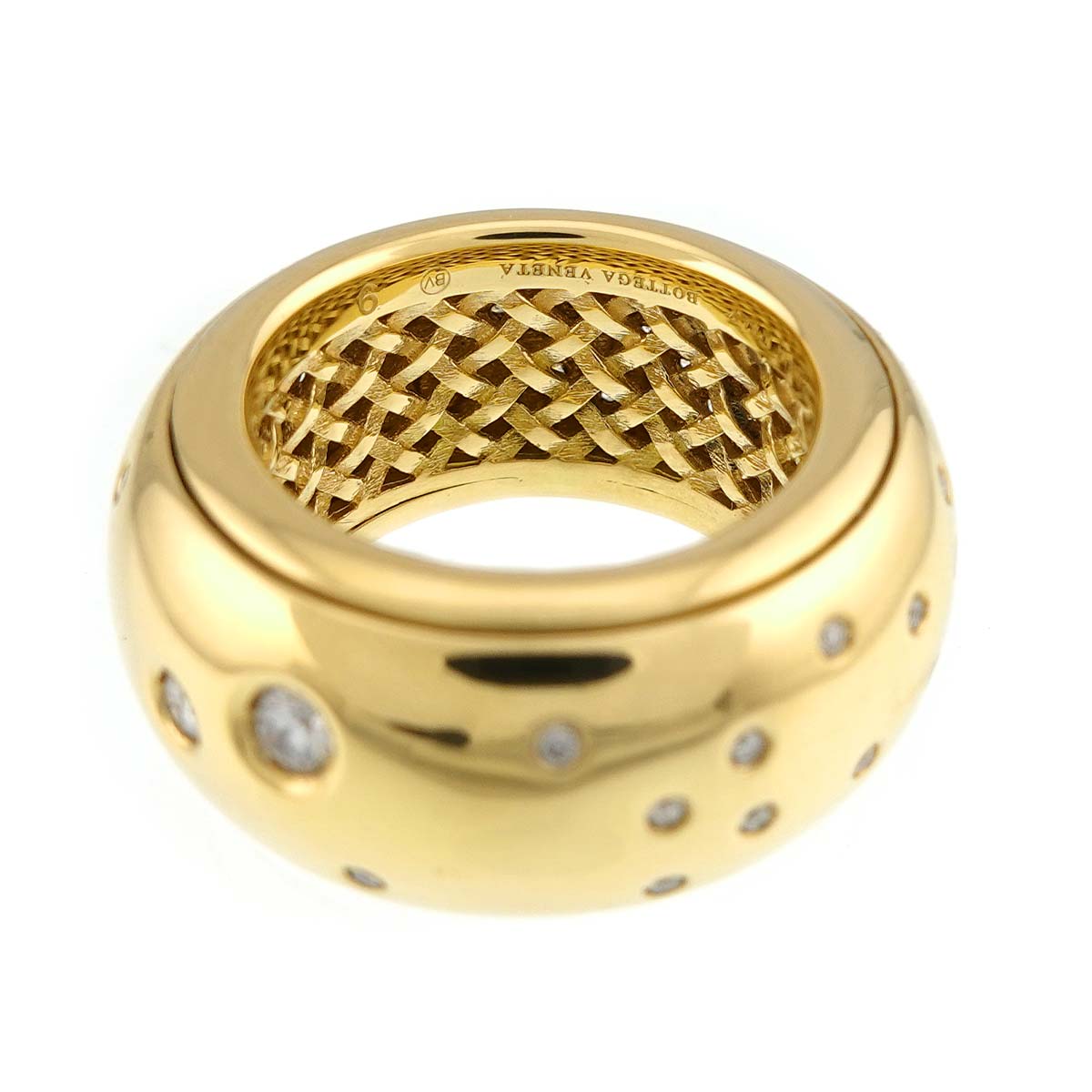 Diamond Ring 18K YG 750 size9 4(US)