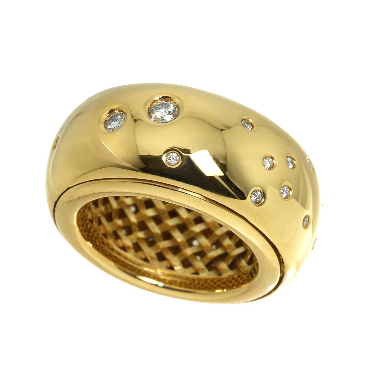 Diamond Ring 18K YG 750 size9 4(US)