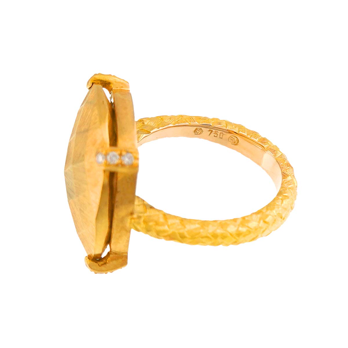 Diamond Ring 18K YG 750 5-5.25(US)