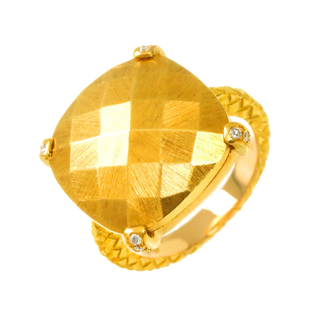 Diamond Ring 18K YG 750 5-5.25(US)