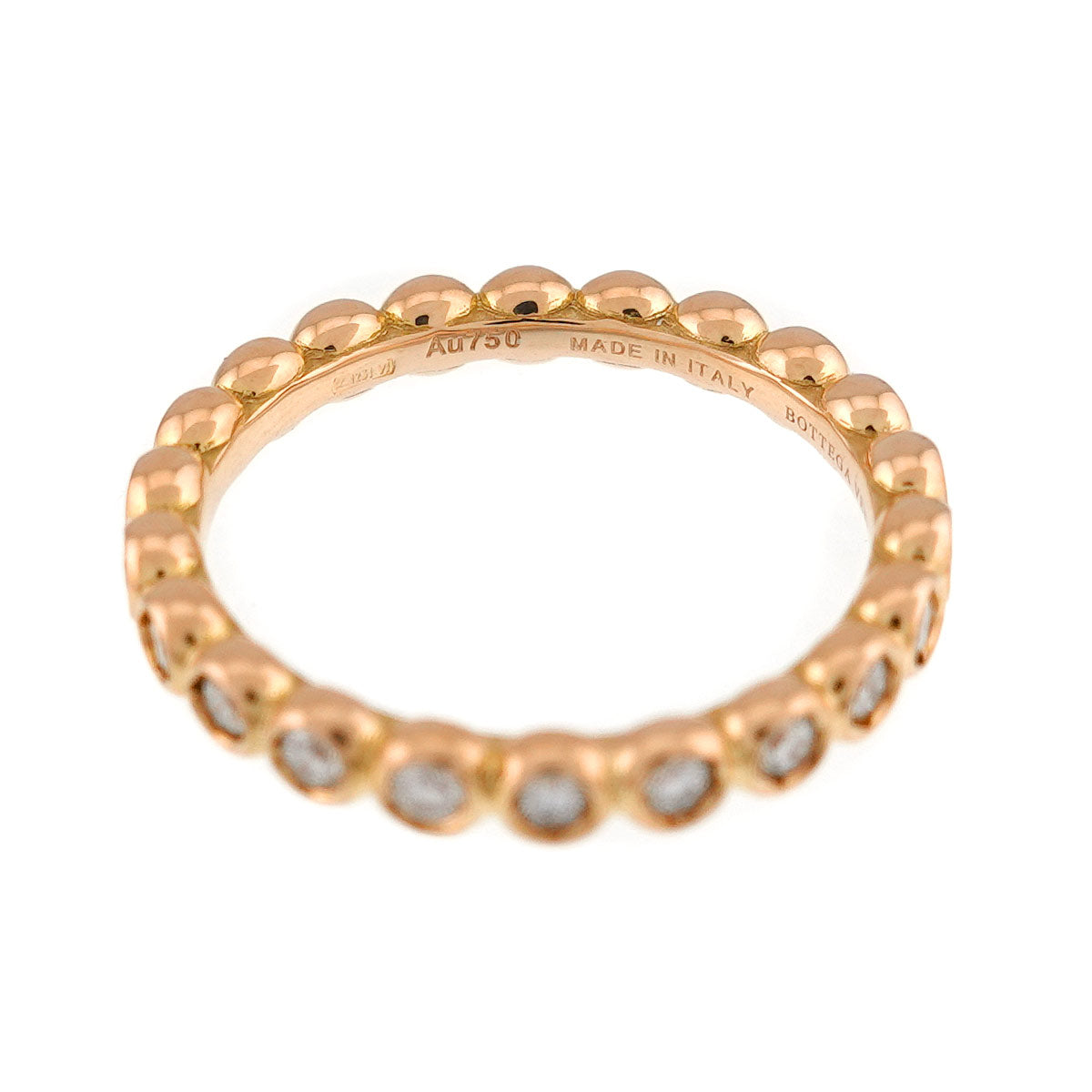 Diamond Ring 18K PG 750 size10 5.25(US)