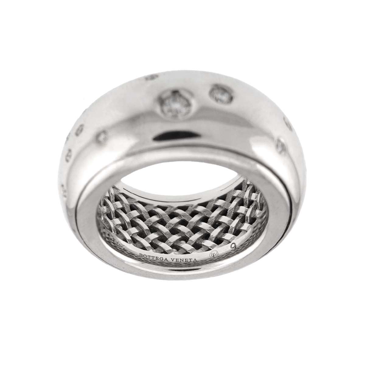 Diamond Ring 18K WG 750 Size9 4-4.5(US)