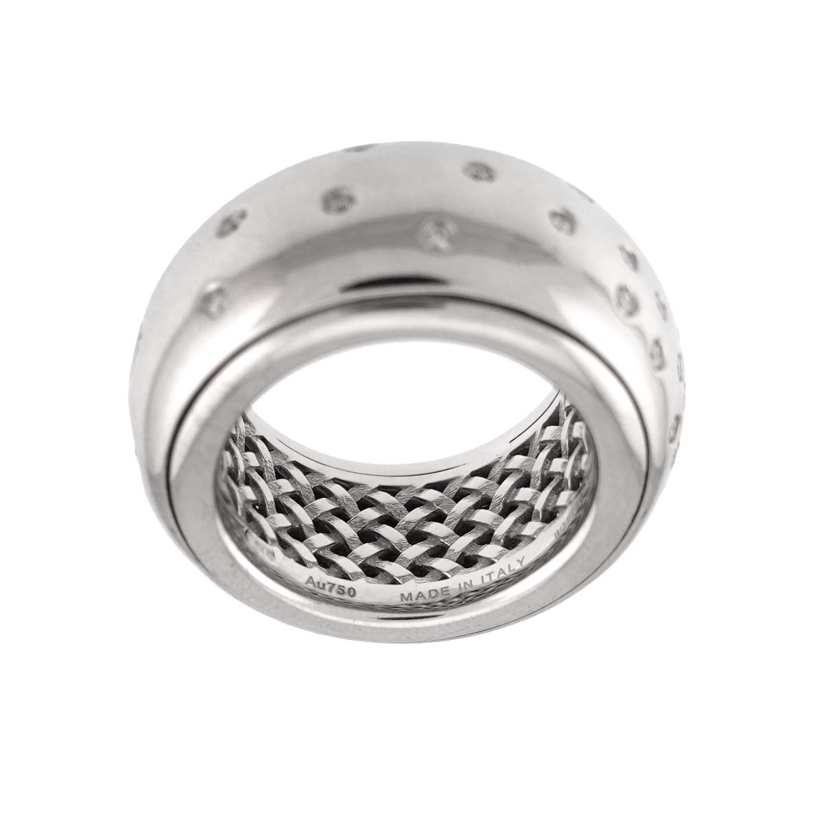 Diamond Ring 18K WG 750 Size9 4-4.5(US)
