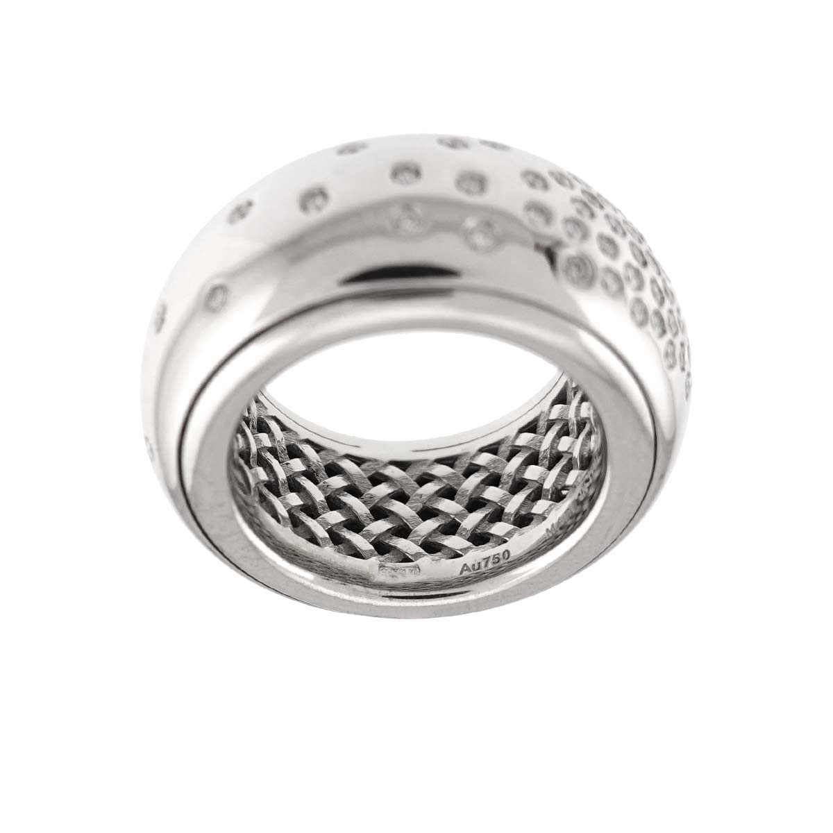 Diamond Ring 18K WG 750 Size9 4-4.5(US)