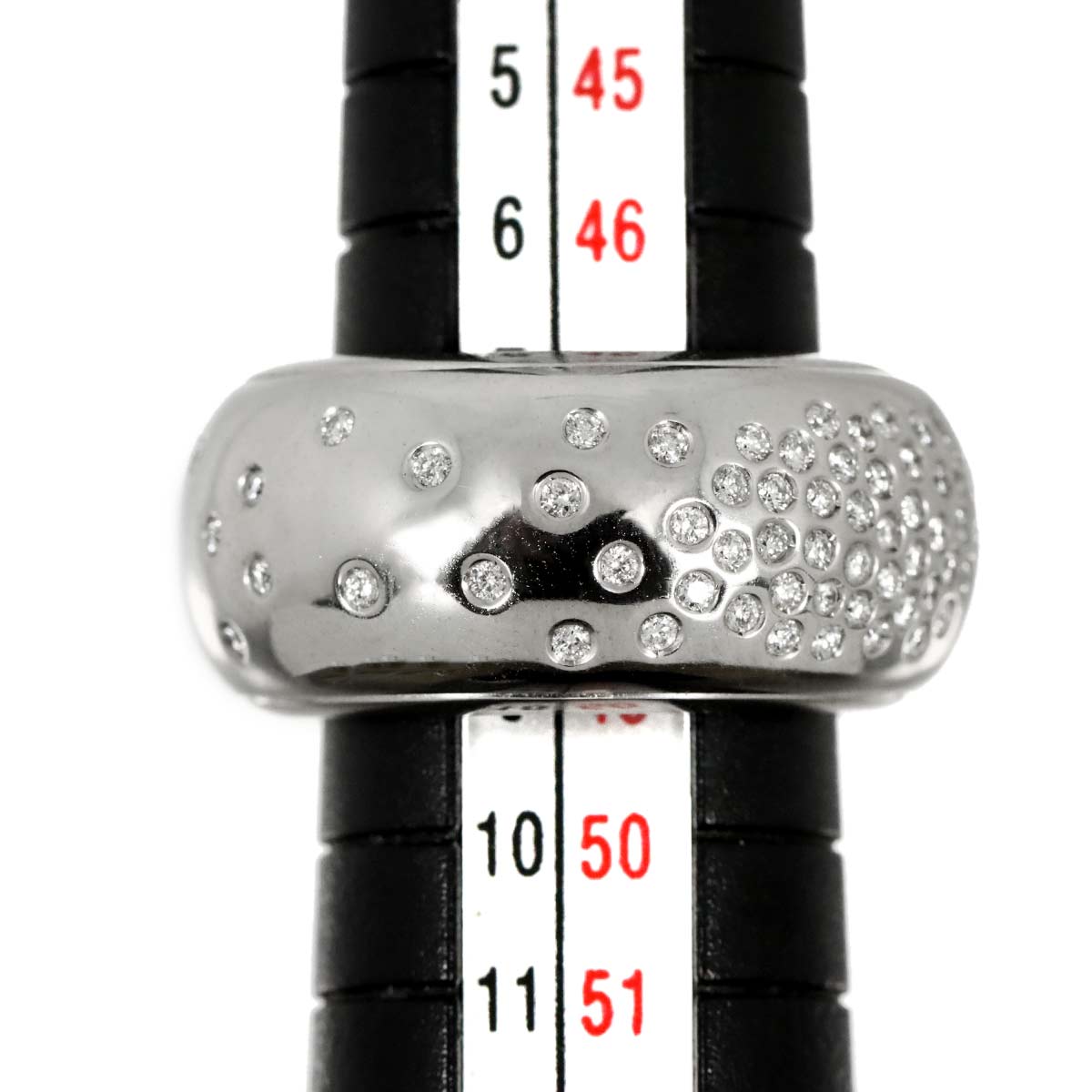 Diamond Ring 18K WG 750 Size9 4-4.5(US)