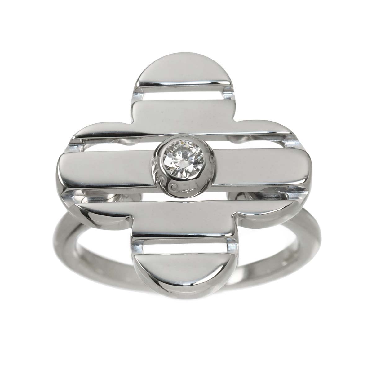 Petit Bague Diamond Ring 18K WG 750 size53 6.25-6.5(US)
