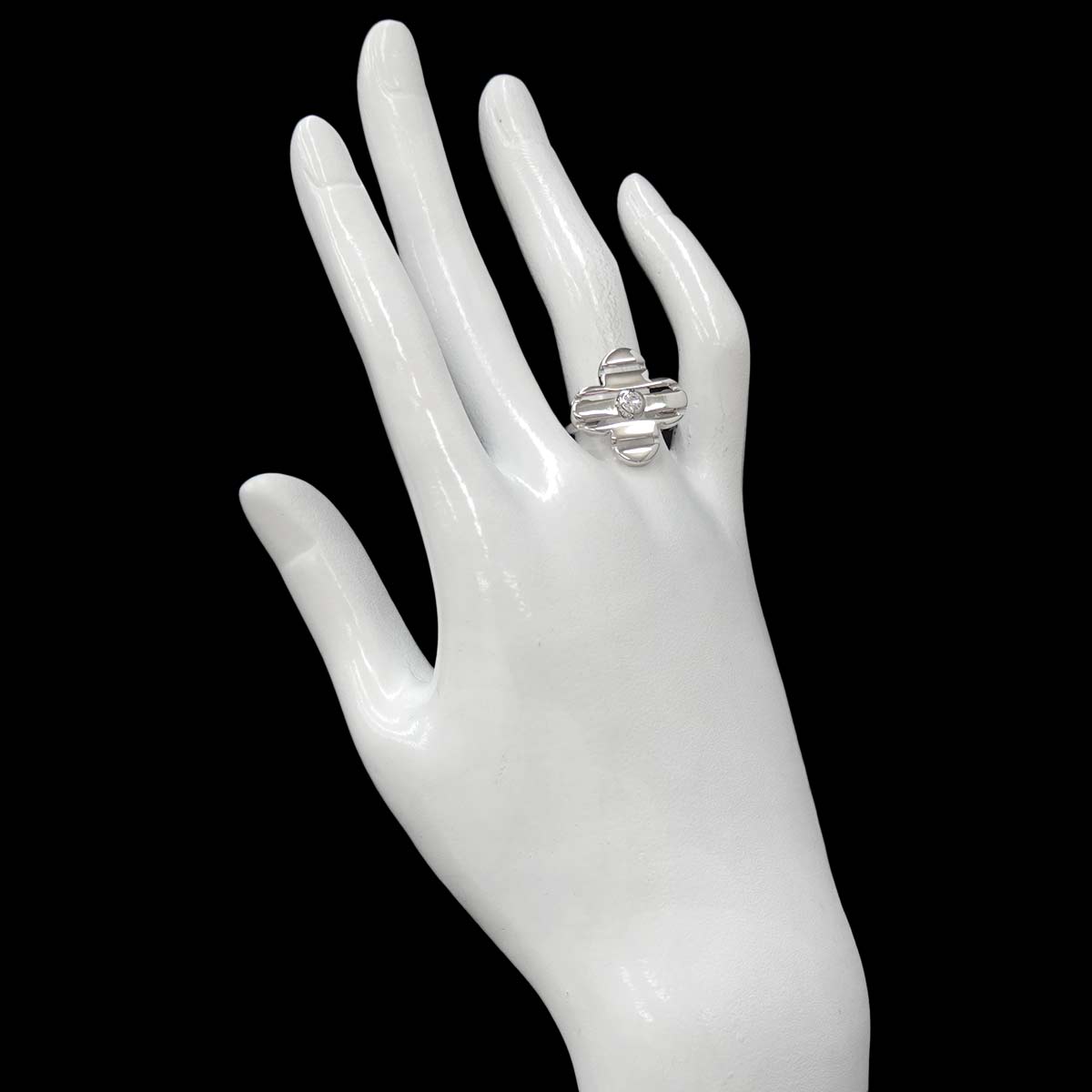 Petit Bague Diamond Ring 18K WG 750 size53 6.25-6.5(US)