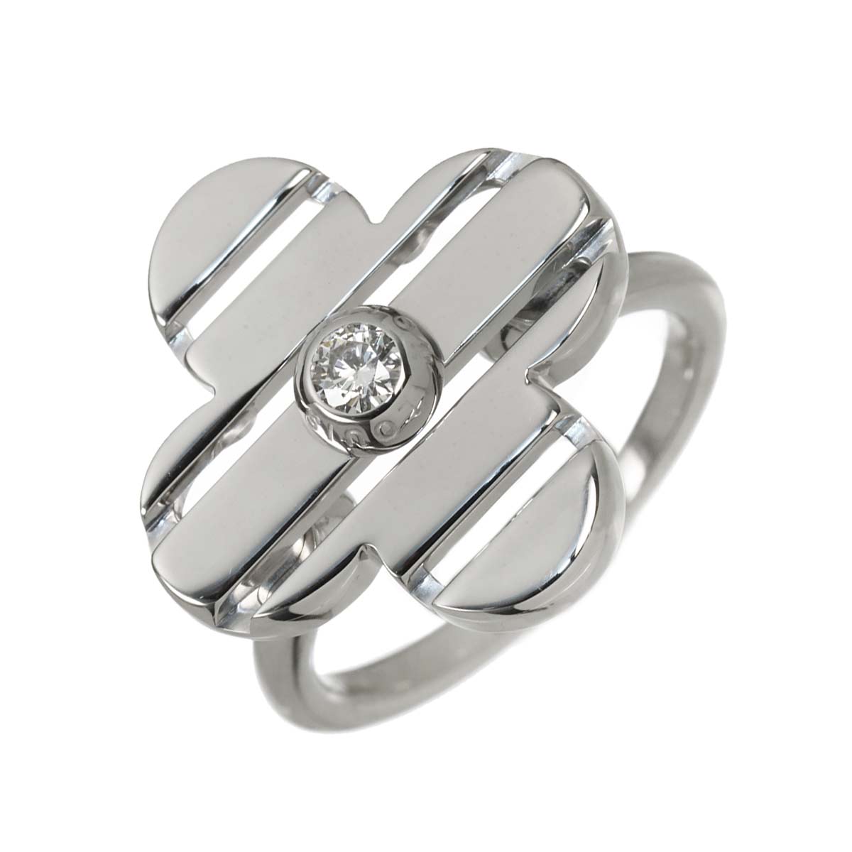 Petit Bague Diamond Ring 18K WG 750 size53 6.25-6.5(US)
