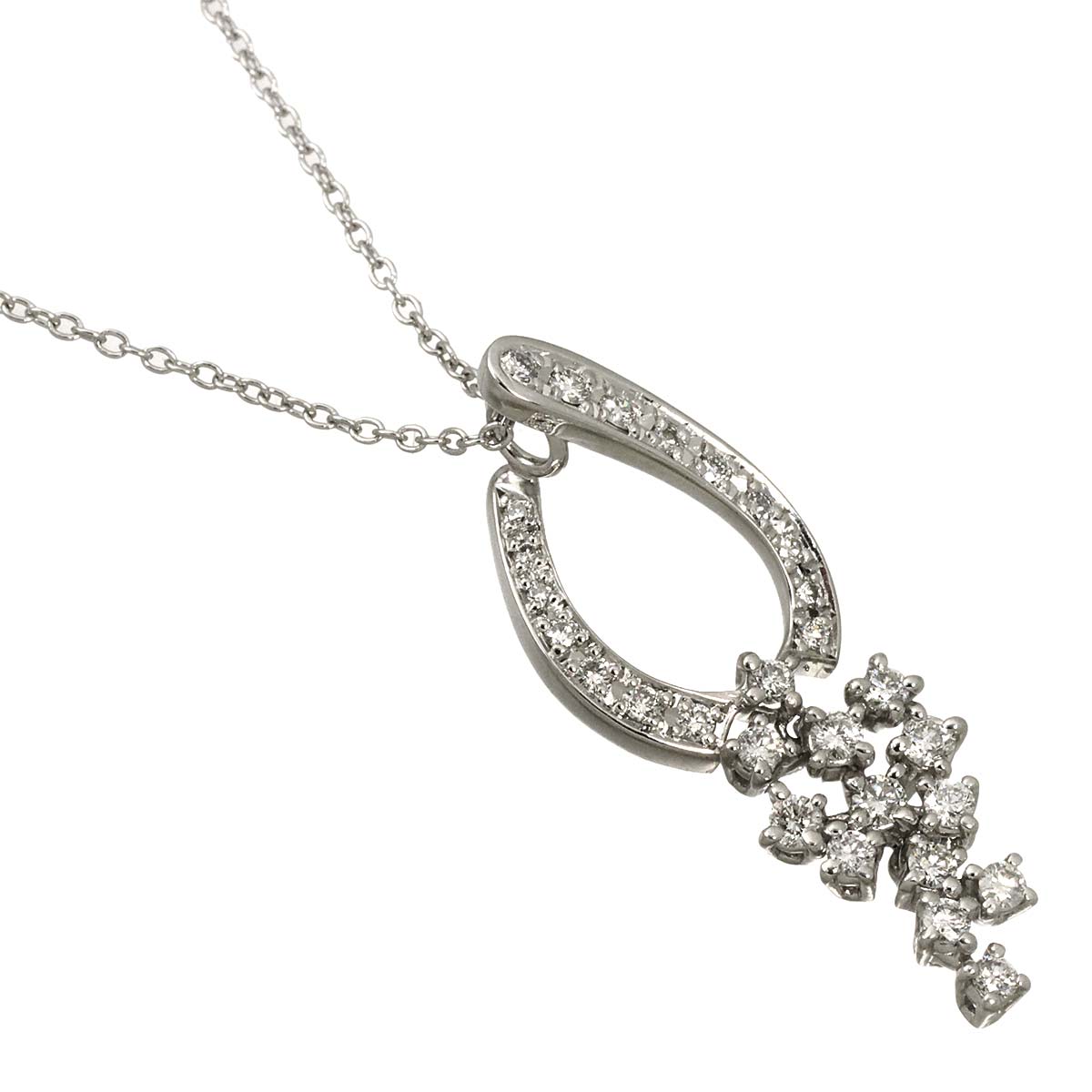 Diamond 0.620ct Necklace 18K White Gold 750