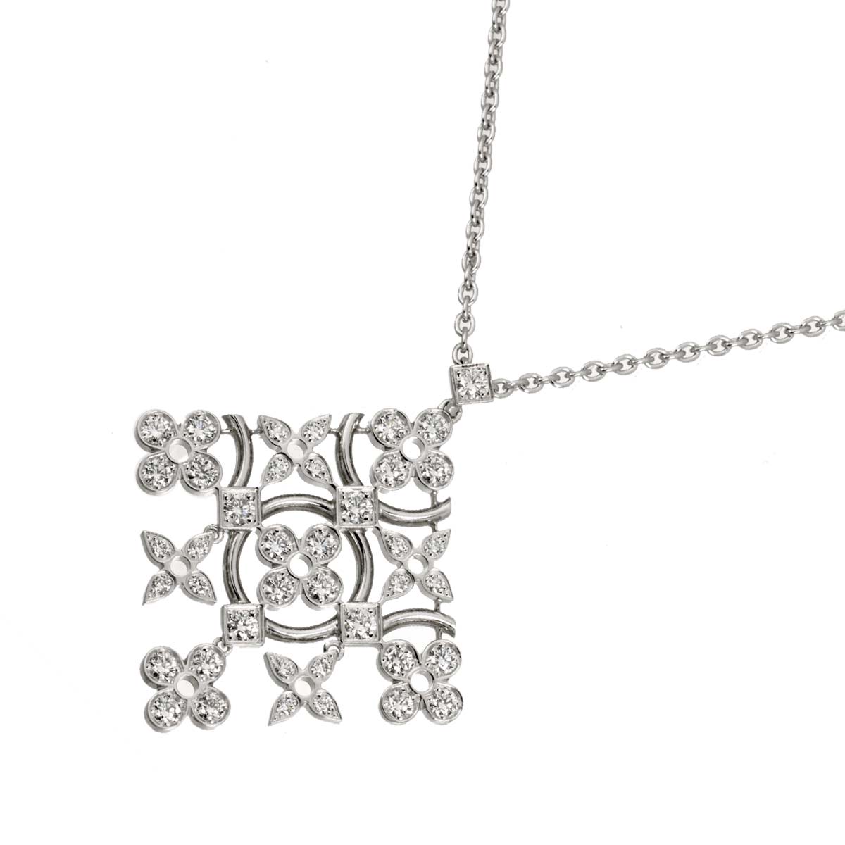 Dentelle Diamond Necklace 18K WG 750
