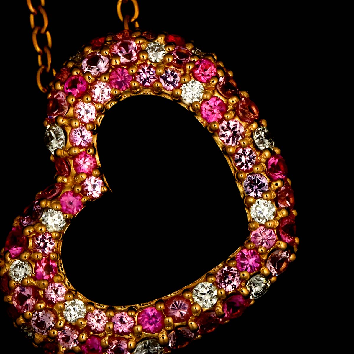 Sapphire 0.57ct Diamond 0.13ct Necklace 18K PG 750