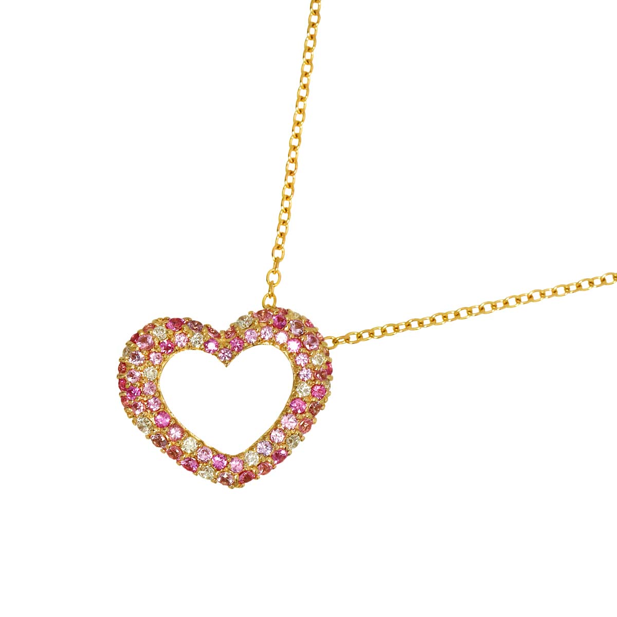 Sapphire 0.57ct Diamond 0.13ct Necklace 18K PG 750