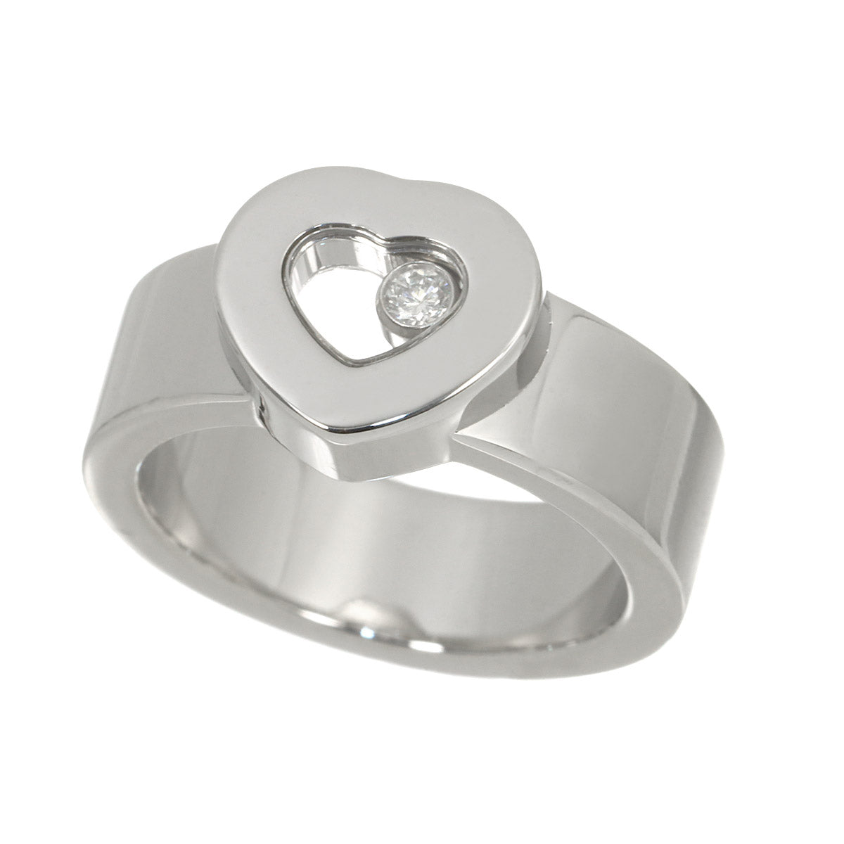 Happy Diamond Heart Ring 18K WG 750 Size4.75-5(US)
