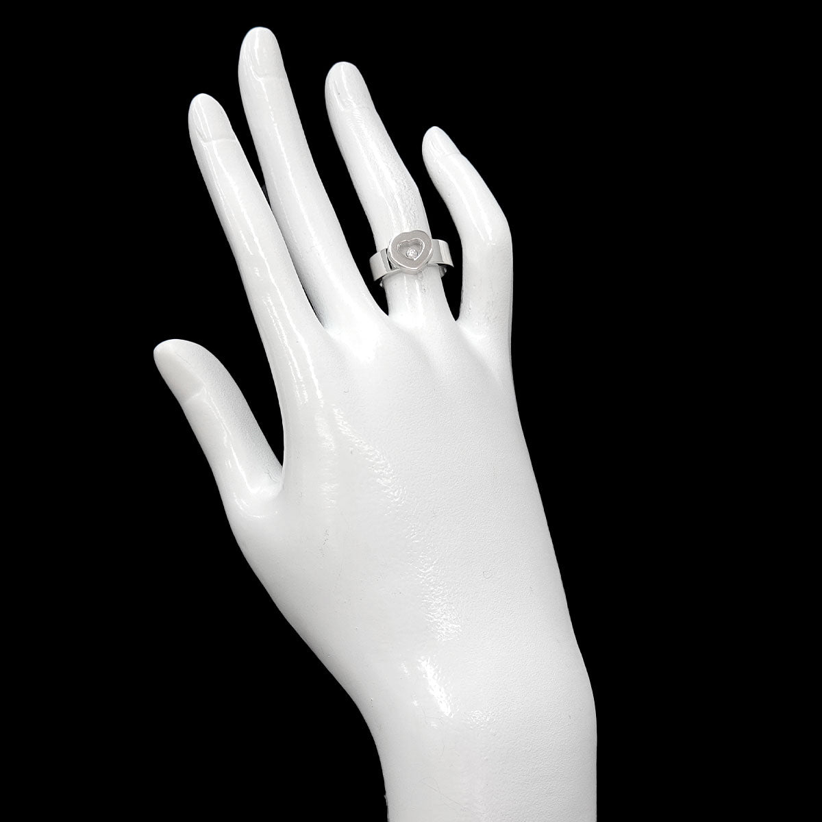 Happy Diamond Heart Ring 18K WG 750 Size4.75-5(US)