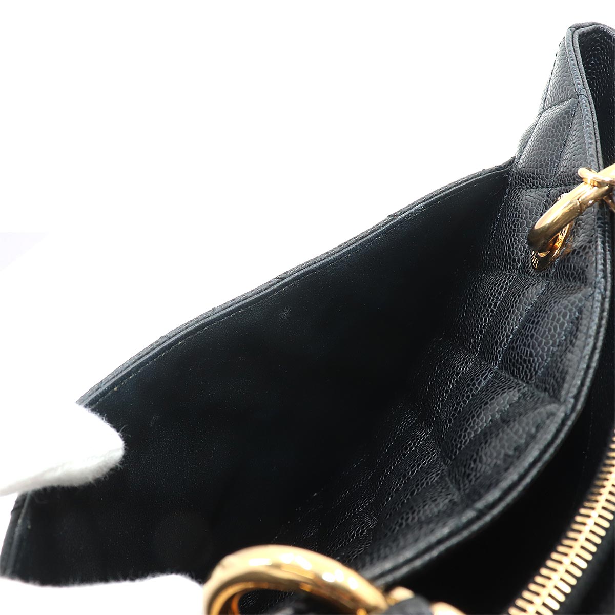 Matelasse Grand Shopping Tote Bag Leather Black GST A50995