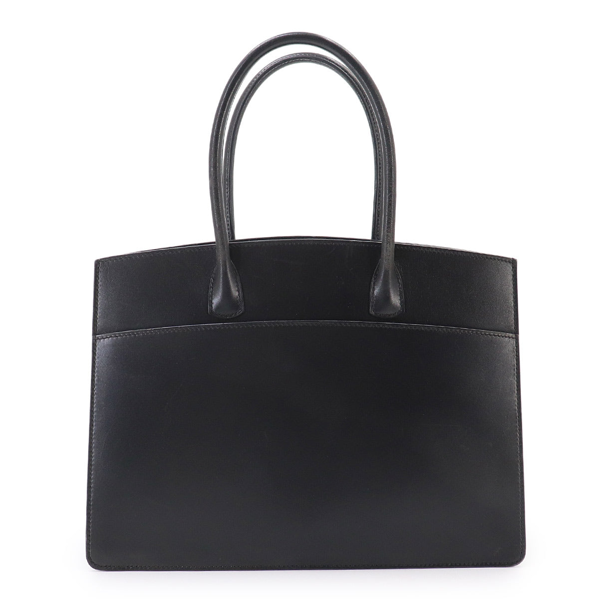 White Bass PM Tote Bag Box Calf Black Purse