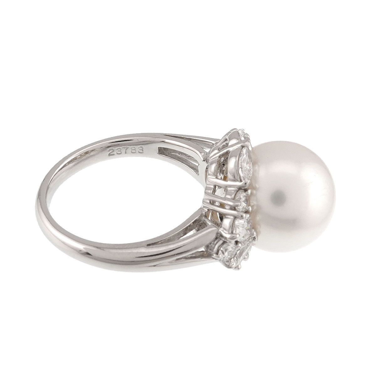 South Sea pearl 11.9mm Diamond 1.10ct Ring Platinum size6.75(US)