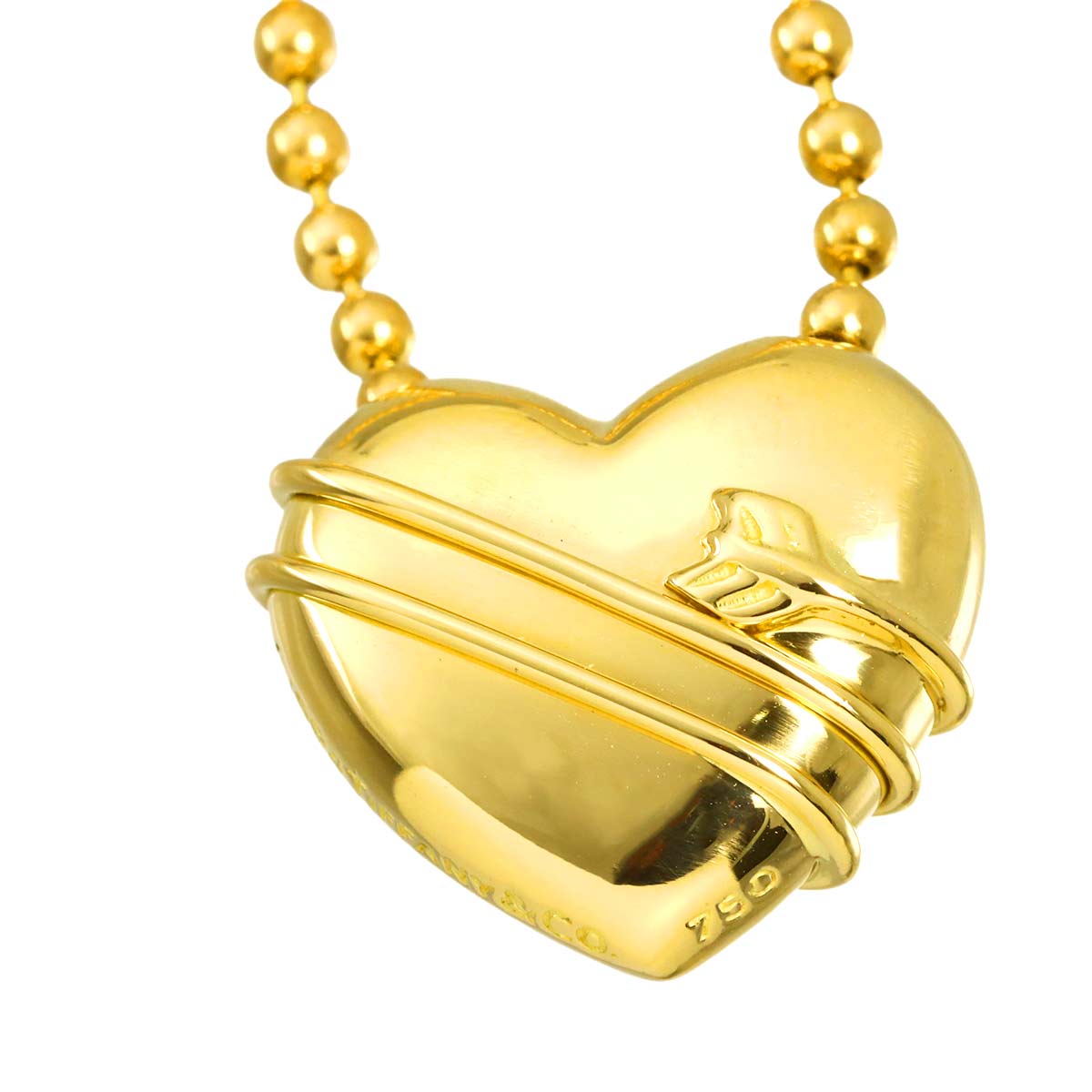 Heart and arrow Necklace 18K YG 750