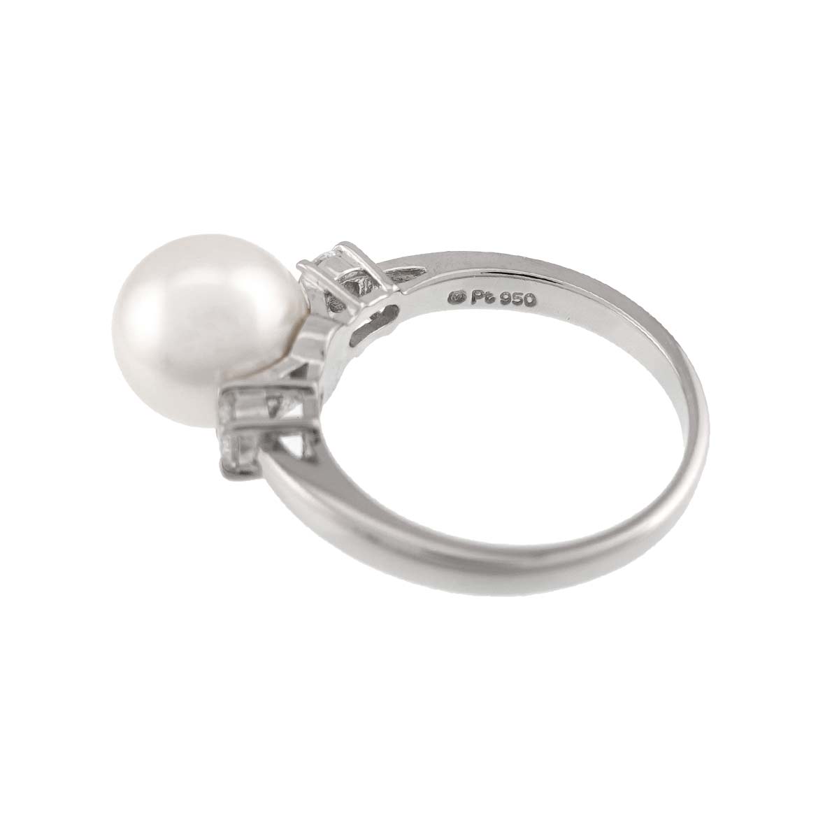 Akoya Pearl 8.8mm Diamond Ring Platinum size5.25(US)