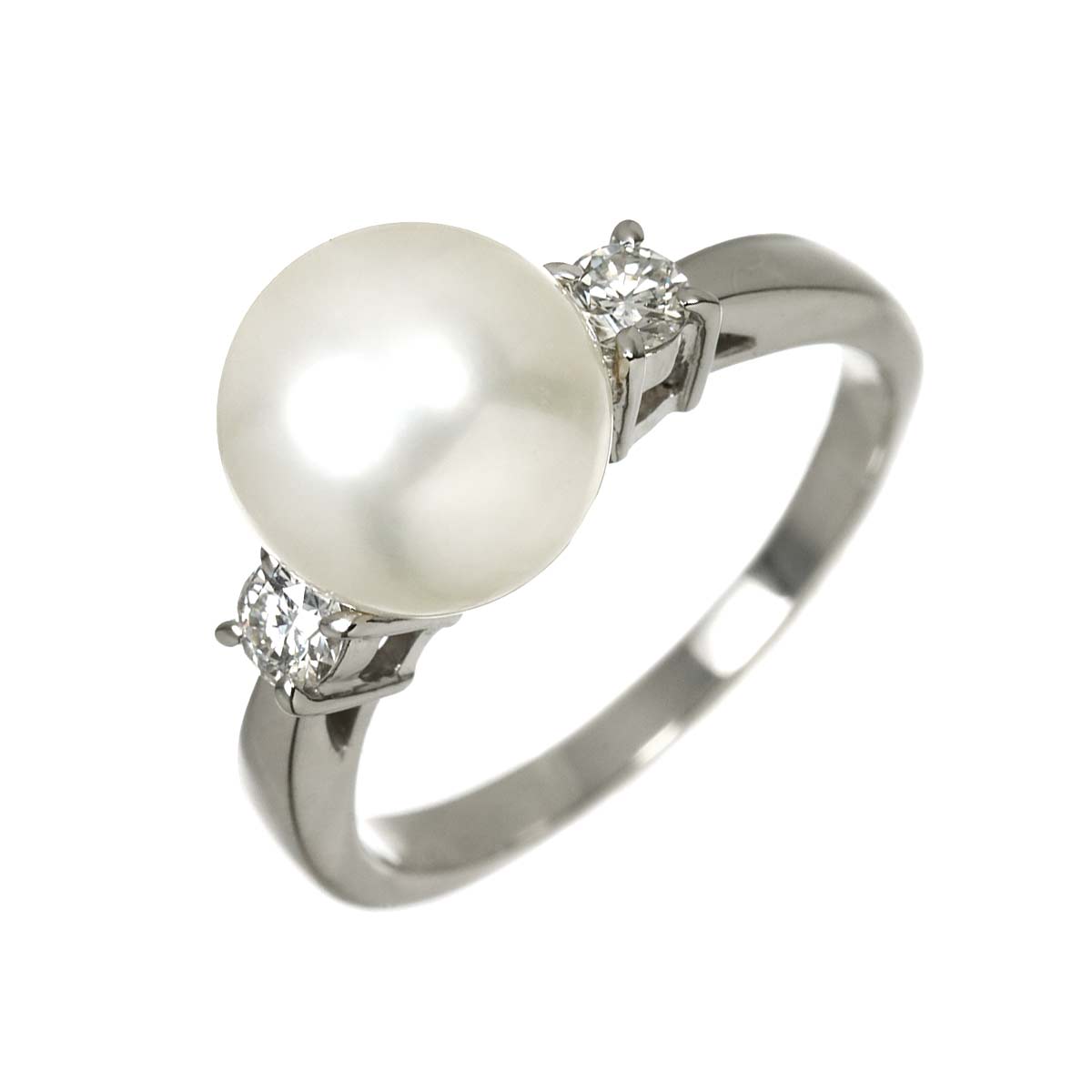 Akoya Pearl 8.8mm Diamond Ring Platinum size5.25(US)