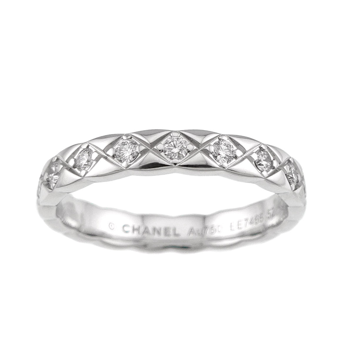 Coco Crush Mini Full Diamond Ring WG 750 size52 5.75-6(US)