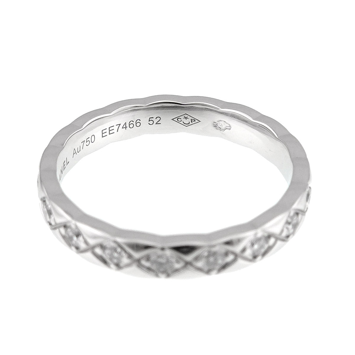 Coco Crush Mini Full Diamond Ring WG 750 size52 5.75-6(US)