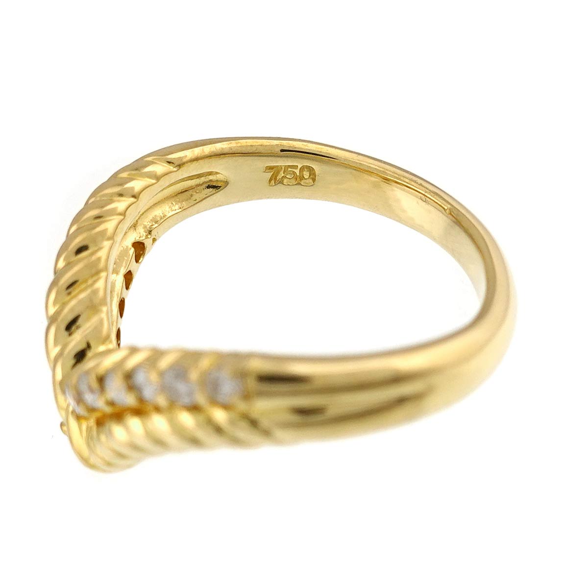 Diamond 0.23ct Ring 18K YG 750 Size6(US)