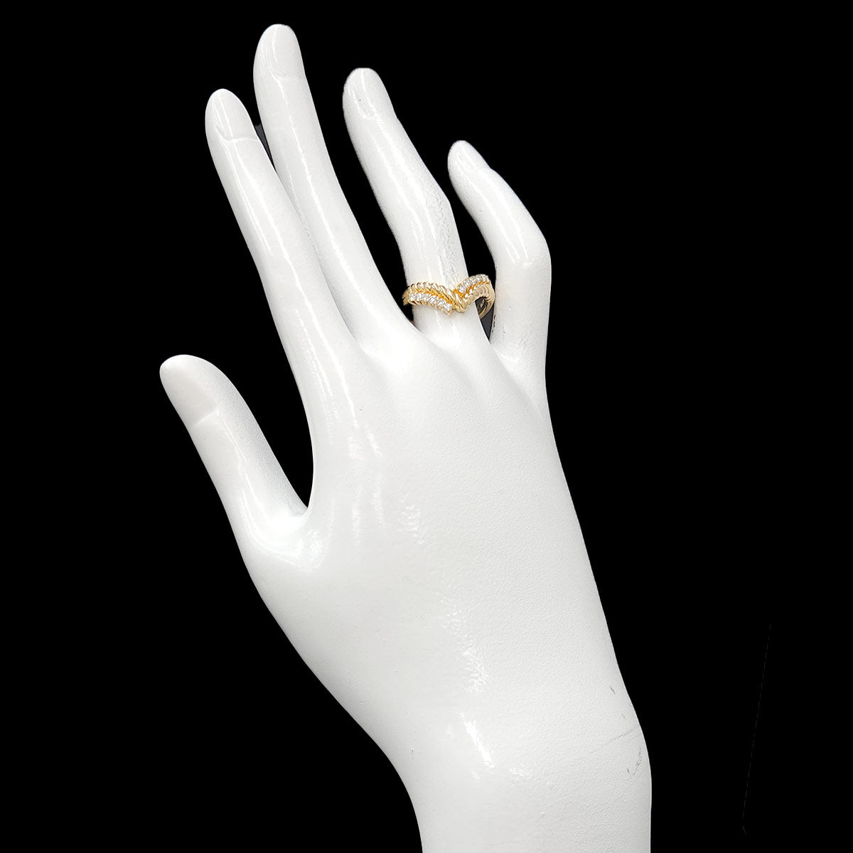 Diamond 0.23ct Ring 18K YG 750 Size6(US)