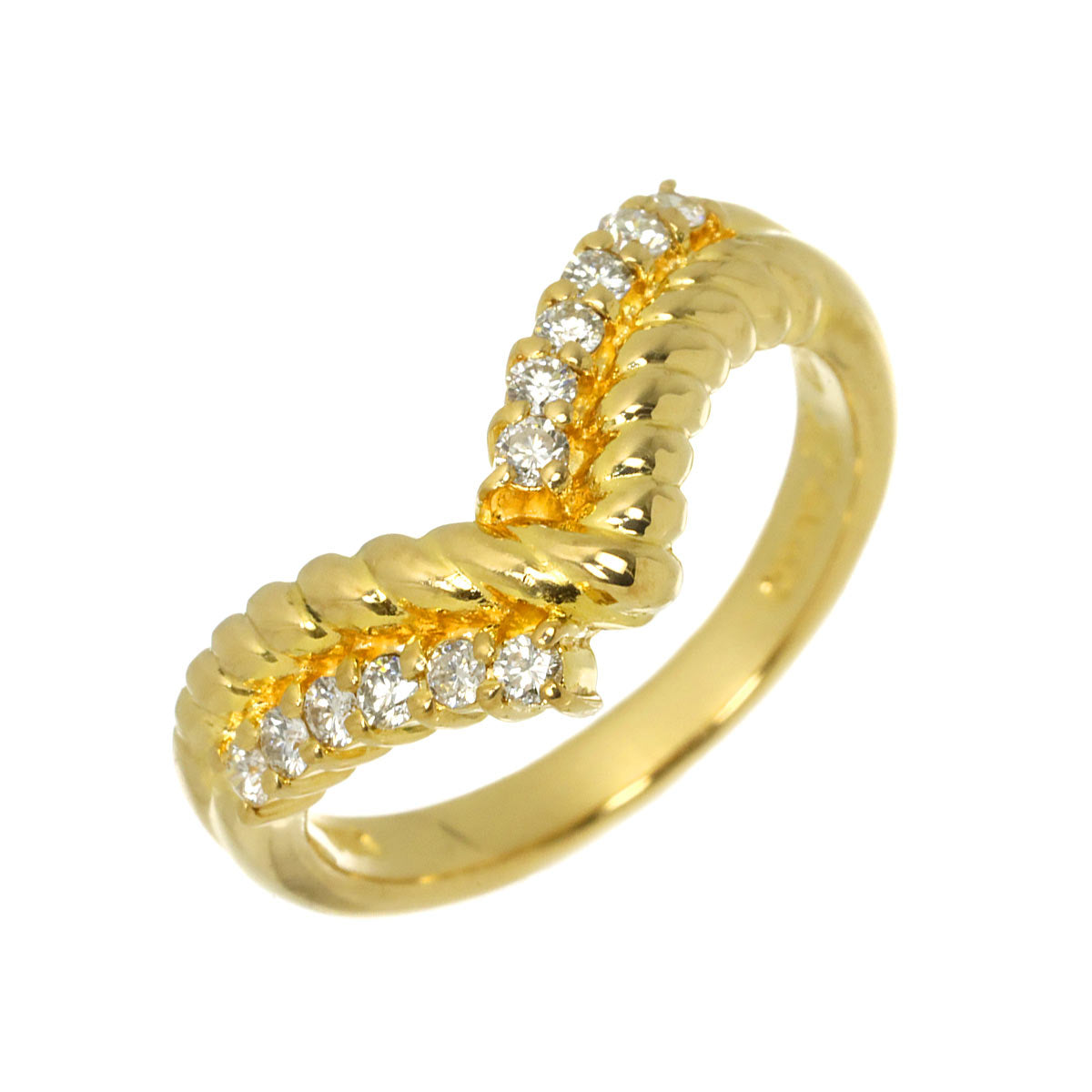 Diamond 0.23ct Ring 18K YG 750 Size6(US)