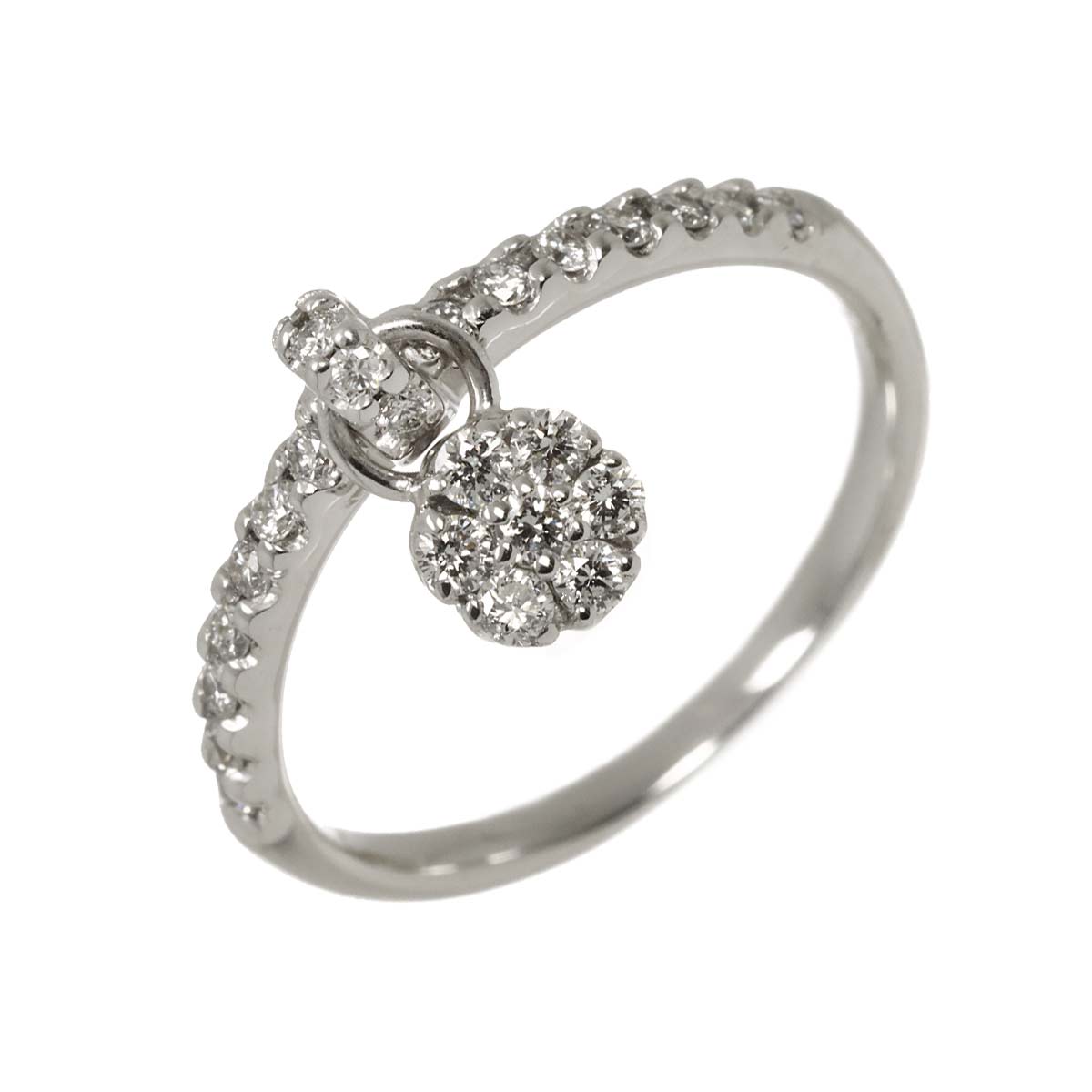Diamond 0.30ct Ring 18K WG 750 Size5-5.25(US)