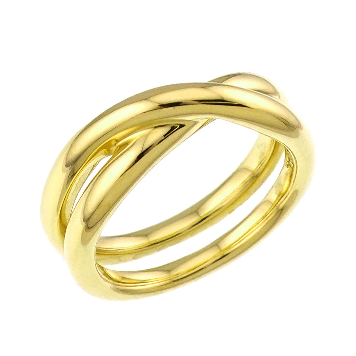 Infinity Double Cross Ring 18K YG 750 size6.75-7.25(US)