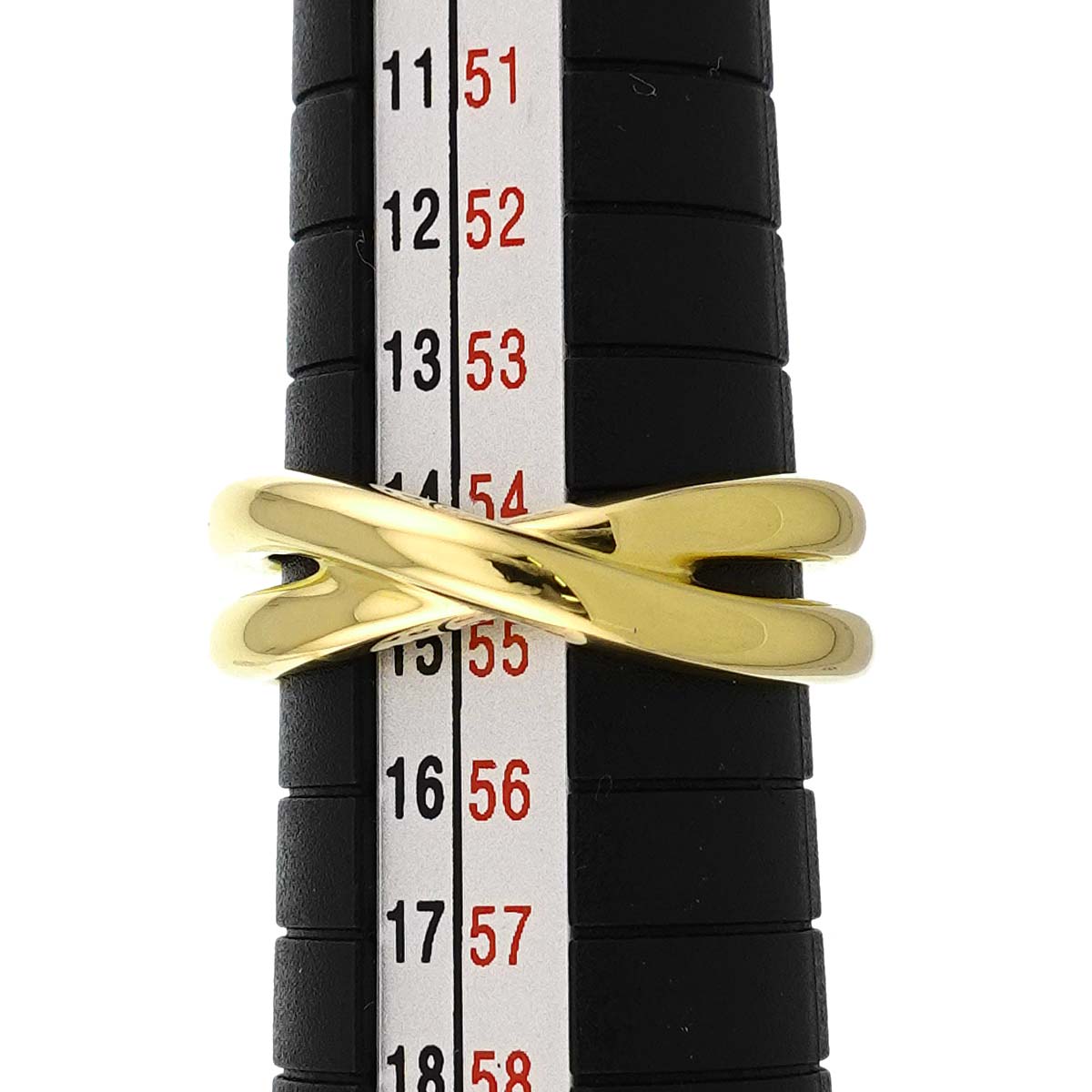 Infinity Double Cross Ring 18K YG 750 size6.75-7.25(US)