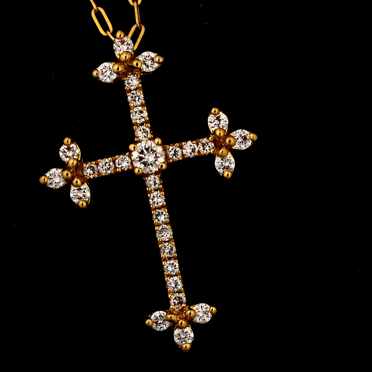 Cross Diamond 0.20t Necklace 18K YG 750