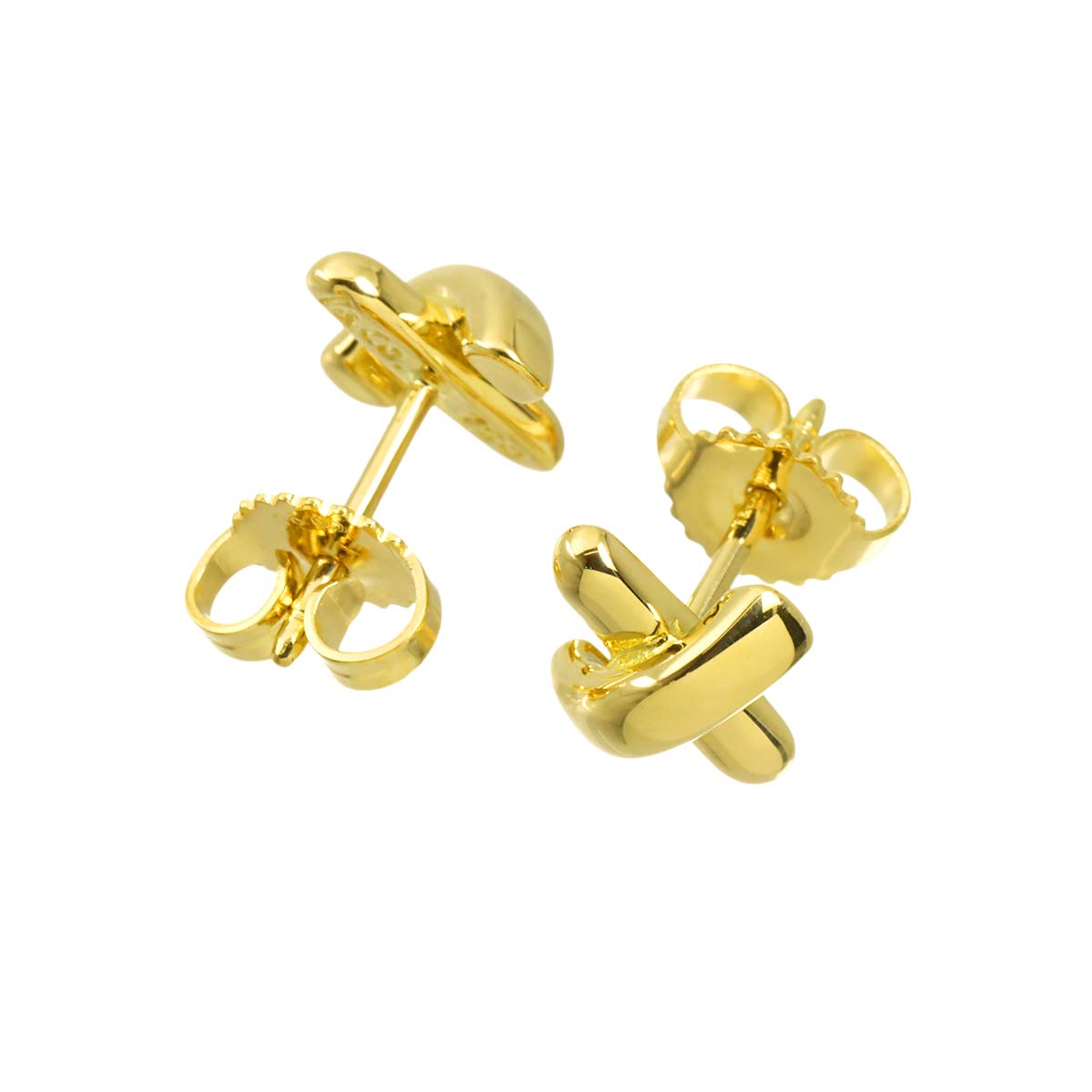 Cross stitch Earrings Pierced 18K Yellow Gold 750