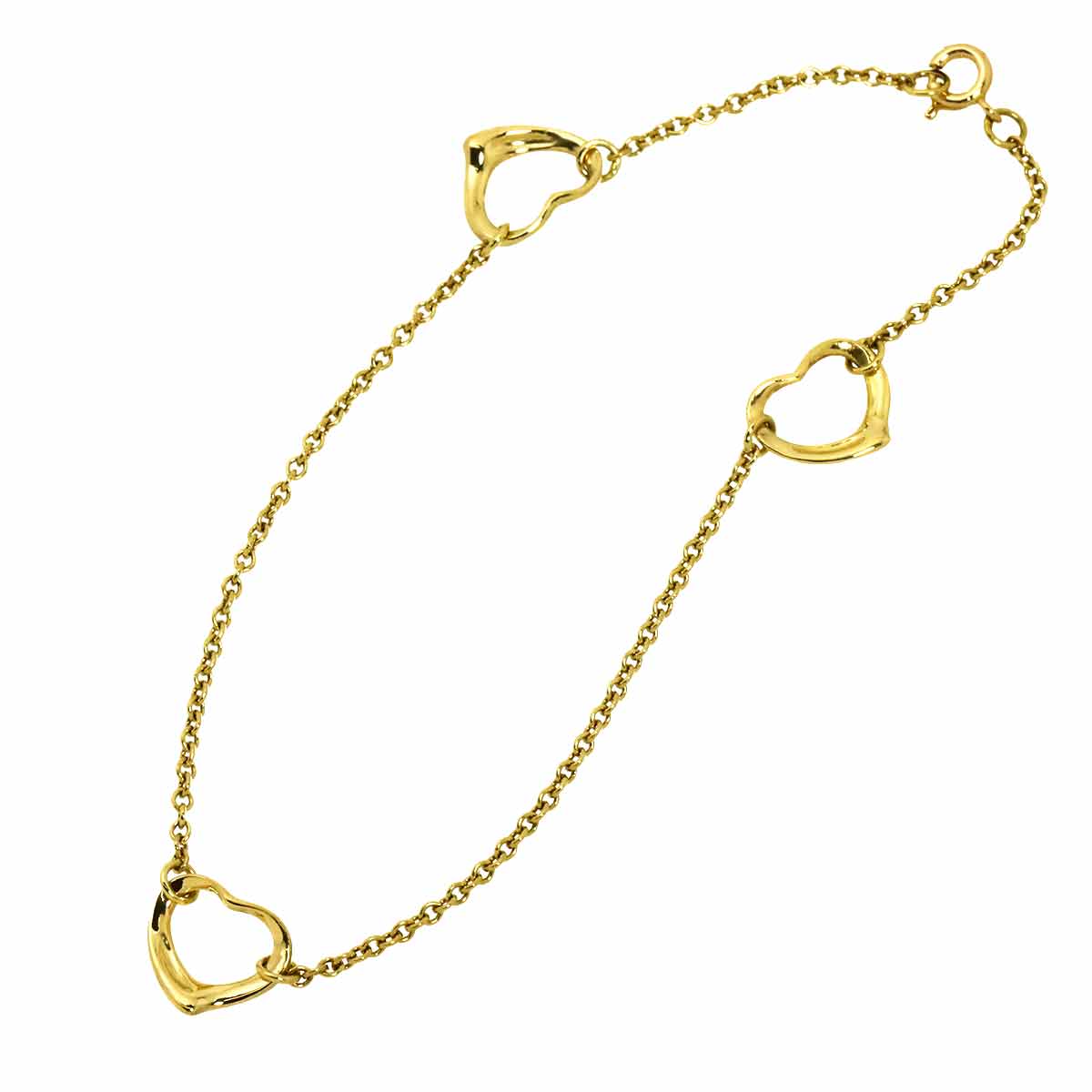 Open Heart 3P Bracelet 18K Yellow Gold 750