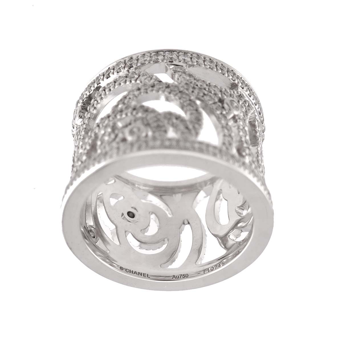 Camellia Diamond Ring 18K White Gold 750 size48 4-4.5(US)