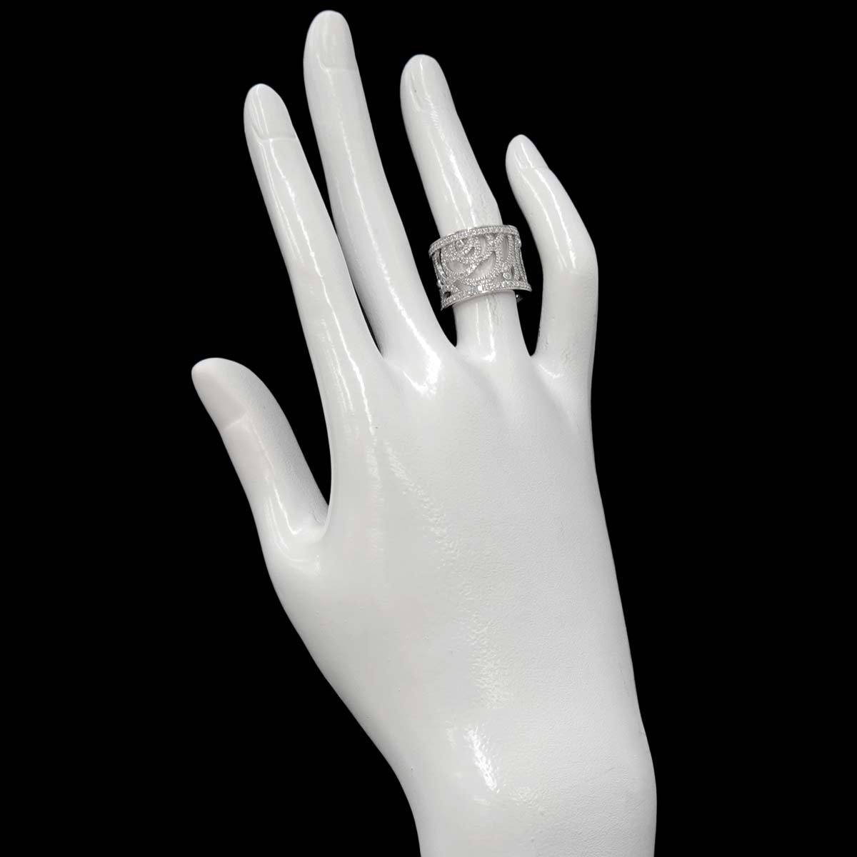 Camellia Diamond Ring 18K White Gold 750 size48 4-4.5(US)
