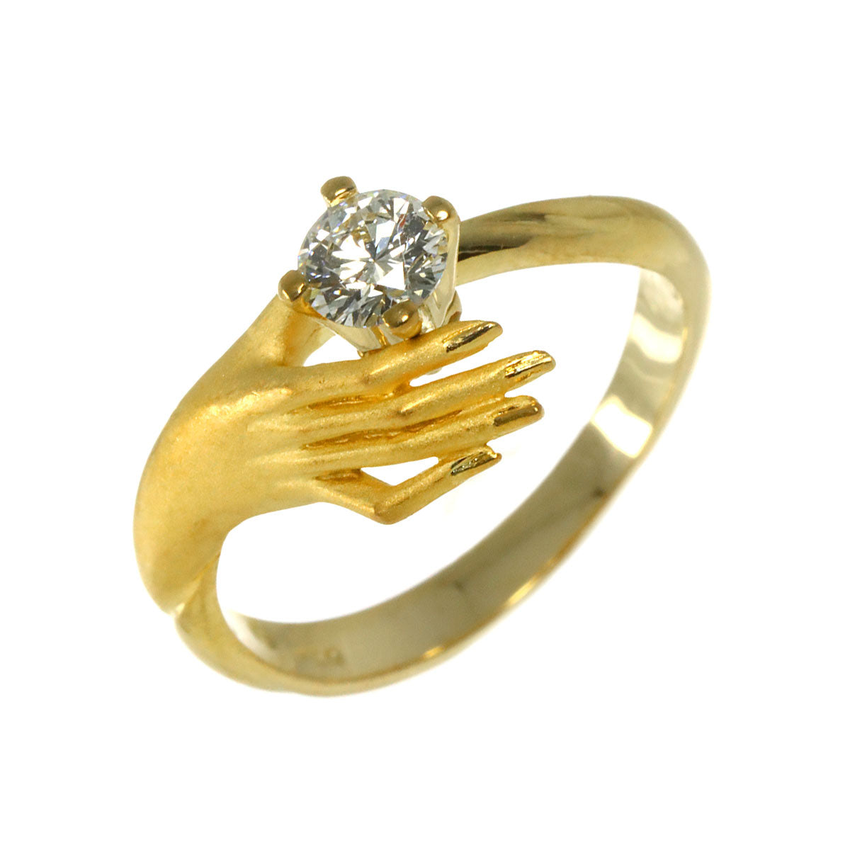 Diamond Ring 18K YG 750 Size5.75-6(US)