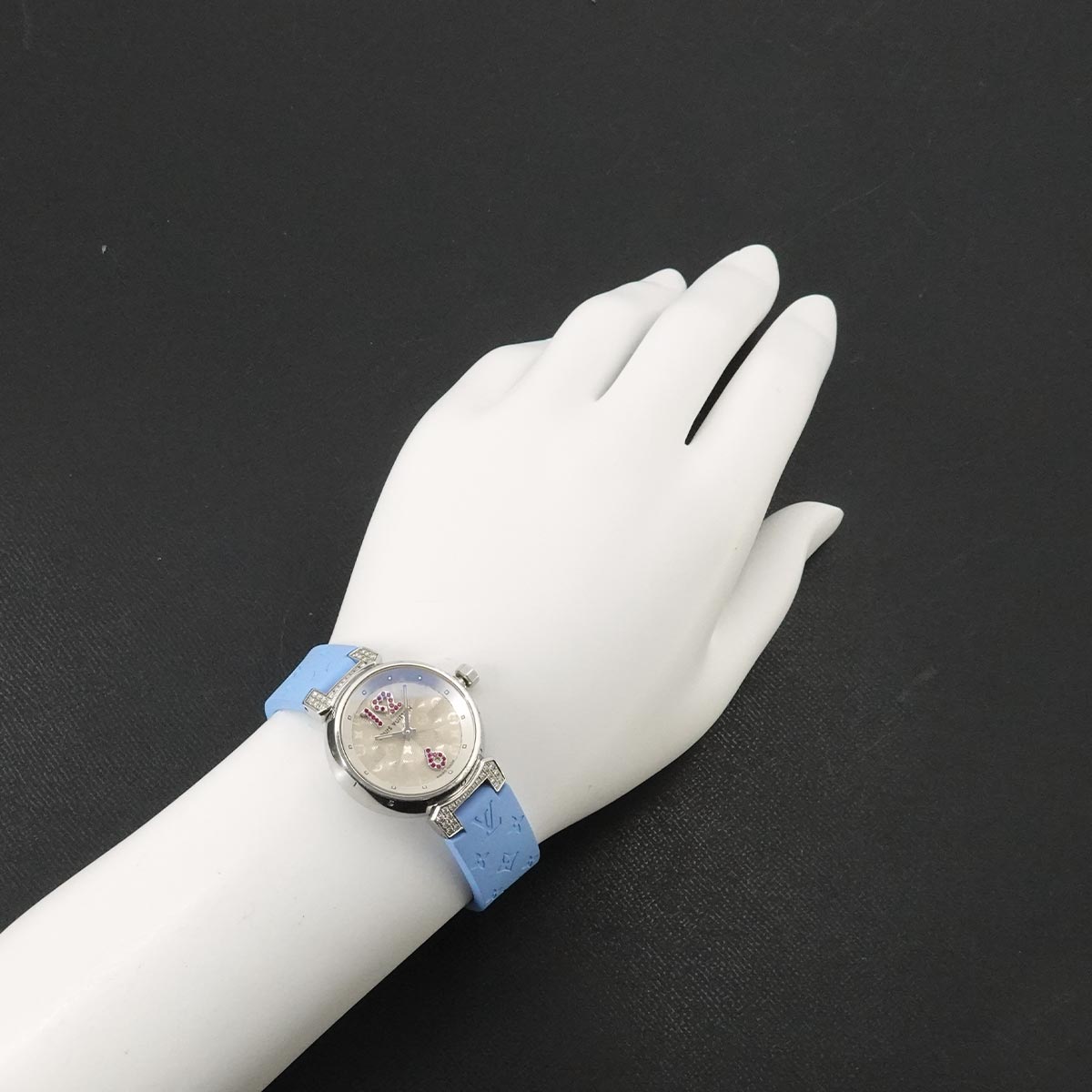 Tambour Q1214 Quartz Diamond Ruby Ladies Watch