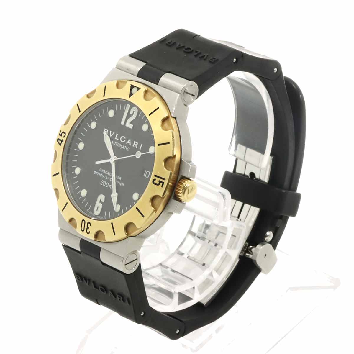 Diagono Scuba SD38SG 750 YG Automatic Date Black Dial Mens